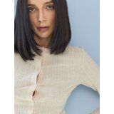 Sinsay Rebrasta bluza s dodatkom viskoze i ukrasnim gumbima Slike