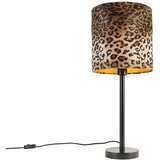 QAZQA Moderna namizna svetilka črna s senčnikom leopard 25 cm - Simplo Cene