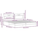 Metalni okvir kreveta bez madraca boja hrasta sonome 193x203 cm | shoptok.hr