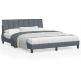 vidaXL Posteljni okvir z LED lučkami temno siv 160x200 cm žamet Cene