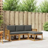  Set vanjskih sofa 4 kom. Prirodna i antracit Smeđa 189,5 x 122,5 x 73 cm | shoptok.hr
