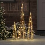 Božićno drvce 3 pcs Topla bijela 20 x 20 x 80 cm PET | shoptok.hr