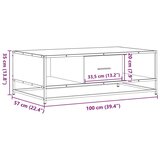 vidaXL Stolić za kavu boja hrasta sonome 100x57x35 cm od drva i metala | shoptok.hr