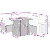  6-dijelni set vrtnih sofa s jastucima crni od poliratana | shoptok.hr