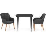  3-dijelni vrtni blagovaonski set s jastucima crni | shoptok.hr