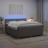  Boxspring krevet s madracem Sivosmeđa 140 x 200 cm Tkanina Smeđesiva 144 x 200 x 100.5 cm | Shoptok.si
