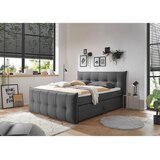 MID.YOU POSTELJA BOXSPRING 160 cm x 200 cm , tekstil, leseni material antracit | Shoptok.si