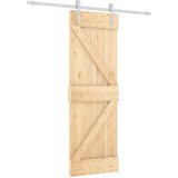  Klizna vrata Prirodna i bijela 70 x 210 cm Čvrsta borovina | shoptok.hr