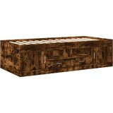 vidaXL Dnevni krevet s ladicama boja dimljenog hrasta 90x200 cm drveni | shoptok.hr