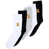 Trendyol Multicolored Unisex 5 Pack Cotton Bear Embroidered Socket-Long Length Socks