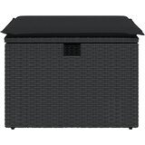  Vrtni tabure s jastukom crni 55 x 55 x 37 cm od poliratana | shoptok.hr