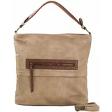 Fashion Hunters Beige Eco-Leather Shopping Bag