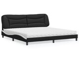 Krevet s madracem Hvar crno-bijeli 200 x 200 cm od umjetne kože | shoptok.hr