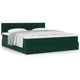  Okvir kreveta s madracima tamnozeleni 200x200cm baršunasti | shoptok.hr