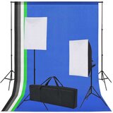 vidaXL Komplet za fotografski studio: 5 barvnih ozadij in 2 softboxa | Shoptok.si