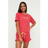 Trendyol Pajama Set - Pink - Plain Cene