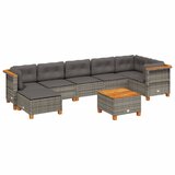 The Living Store Vrtna sedežna garnitura 8-delna z blazinami siv poli ratan - Vrtna Sedežna Garniture, (21455486) | Shoptok.si