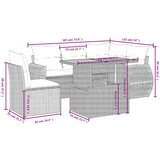  6-dijelni set vrtnih sofa od poliratana s jastucima sivi | shoptok.hr