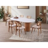 Hanah home Lıne - 933 WhiteWalnut Dining Table | ePonuda.com