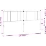  Metalno zamjensko uzglavlje bijelo 193 cm | shoptok.hr