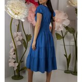 Gemre Marisla blue midi dress with short sleeves | Shoptok.si