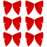  Set Božićnih mašni u crvenoj boji, 6 komada, 9,5 × 7,5 cm | shoptok.hr