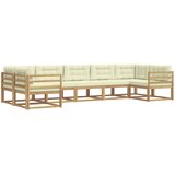  Set vanjskih sofa 7 kom. Bijela i krem Smeđa 404 x 166,5 x 73 cm | Shoptok.si