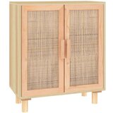  Komoda smeđa 60 x 30 x 70 cm masivna borovina i prirodni ratan | shoptok.hr