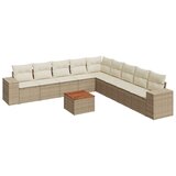 vidaXL 10-dijelni set vrtnih sofa s jastucima bež od poliratana | shoptok.hr