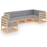  Vrtna sedežna garnitura 6-delna z blazinami trdna borovina, (20704191) | Shoptok.si