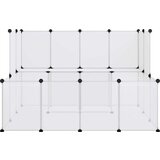 vidaXL Ograda za male živali prozorna 143x107x93 cm PP in jeklo | Shoptok.si