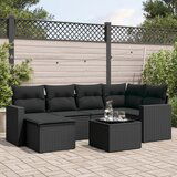 vidaXL 7-dijelni set vrtnih sofa od poliratana s jastucima crni | shoptok.hr