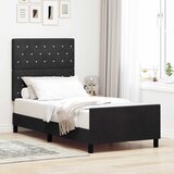  Krevet s opruga kutije s uzglavljem Crna 100 x 200 cm Baršun | shoptok.hr