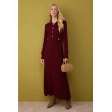Trendyol Modest Ženska haljina Tctaw26Eb00012, Bordo Cene