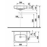 Jika H8103800001041 Lyra Plus Viva 50 x 43 cm pravokotni vgradni keramični umivalnik z odprtino za armaturo | Shoptok.si
