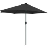 vidaXL Vrtni dežnik Črna 294 x 150 x 224 cm blago | Shoptok.si