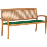 vidaXL Vrtna klop z blazino 159 cm trdna tikovina, (20658022) | Shoptok.si