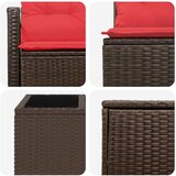  Set sofe 6 kom. Smeđa i crvena Poli Rattan i čelik | shoptok.hr