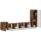 vidaXL Komplet TV omaric 3 pcs Dimljeni oreh Konstruiran les - - Rjava - 47.88 - 30 x 31 x 100 cm - 2025--Uvoz_2 | Shoptok.si