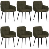 vidaXL Jedilni stoli 6 pcs Umetno nubuk usnje Vojaška zelena, (5000296648) Cene
