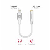 Swissten kabel audio, platneni LIGHTNING /3,5 ženski jack - 15cm srebrni | shoptok.hr