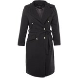 Trendyol Curve Black Belted Button Closure Cachet Coat Cijene