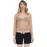 Leone 1947 Puloverji Woman Knitted V Neck Earth Tones Bež Cene