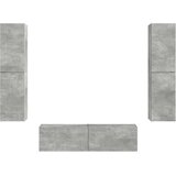  Set TV komoda 6 pcs Betonski sivi Konstruirano drvo | Eponuda.com