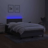 vidaXL Box spring postelja z vzmetnico LED temno siva 120x190 cm blago | Shoptok.si