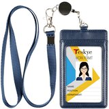 INF Držalo za kartico Vertikalno držalo za značko iz PU usnja Blue, (21535052) | Shoptok.si