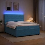  LED okvir za krevet s madracem Plava 200 x 200 cm Baršun | shoptok.hr