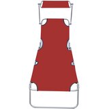  Sklopiva ležaljka za sunčanje s krovom crvena aluminijska | shoptok.hr
