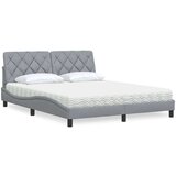 vidaXL Krevet s madracem svjetlosiva 160x200 cm tkanina | shoptok.hr
