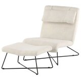 Venture Home lounge fotelja s tabureom Laconia, bijela | shoptok.hr